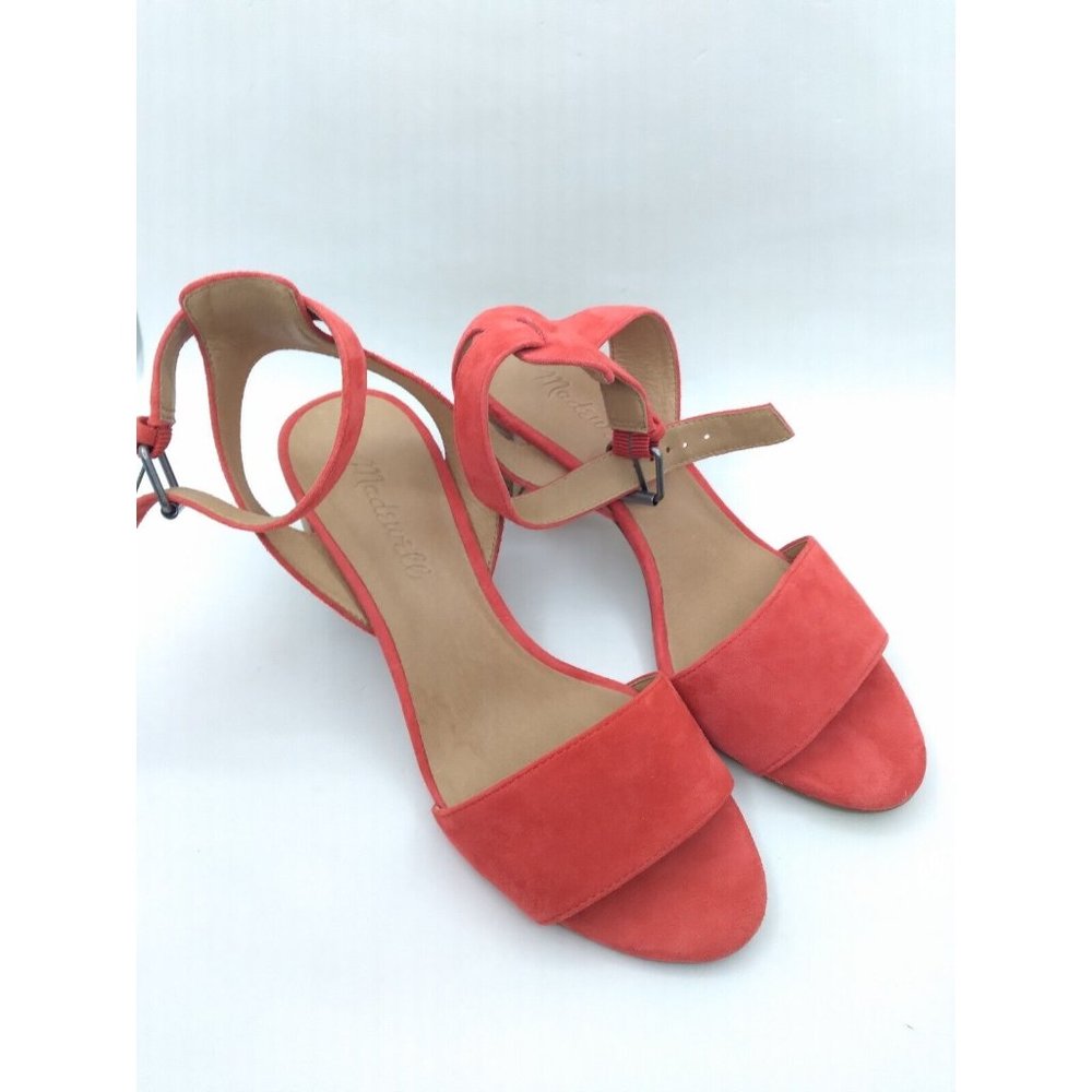 Nordstrom Madewell Claudia Sandal ankle wrap Siberian Red suede sz 6.5 unused?